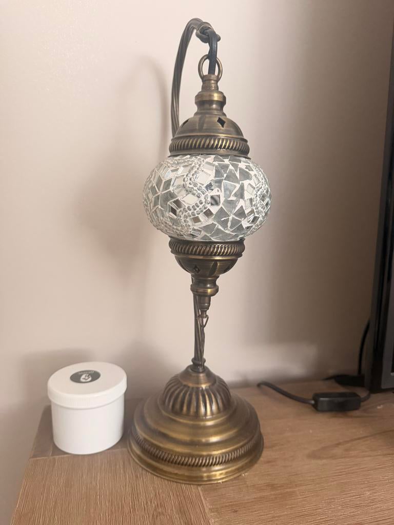 Oosterse Tafellamp Mozaïek - Sfeervolle Verlichting, Huis en Inrichting, Ophalen of Verzenden, Gebruikt, Glas, Minder dan 50 cm