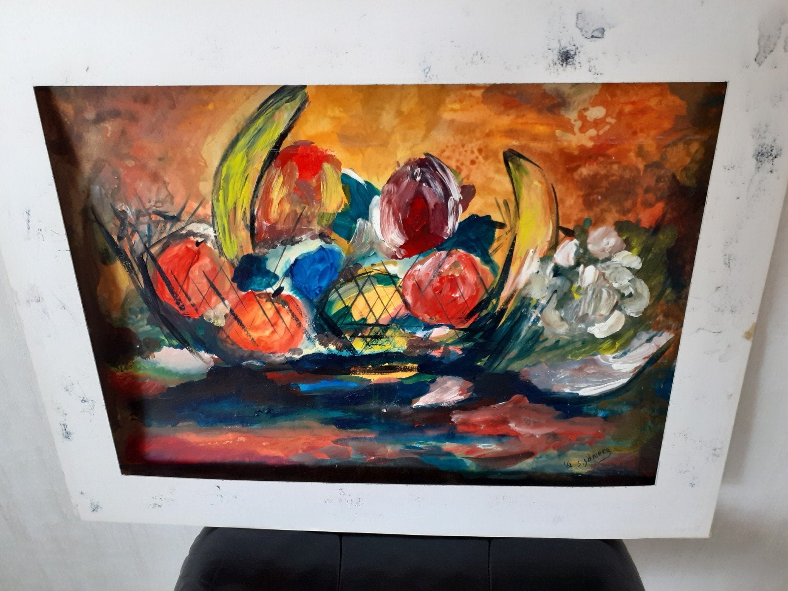 Stilleven met fruit -van siem jonker.j, Stilleven, Ophalen of Verzenden, Overige materialen, Gesigneerd