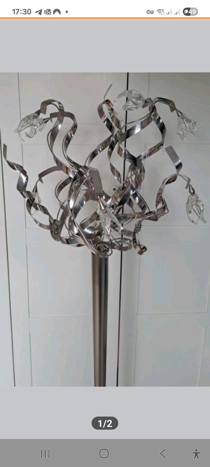 Moderne design vloerlamp met glazen bloemkelken, Ophalen, Modern design, Overige fittingen, Zo goed als nieuw