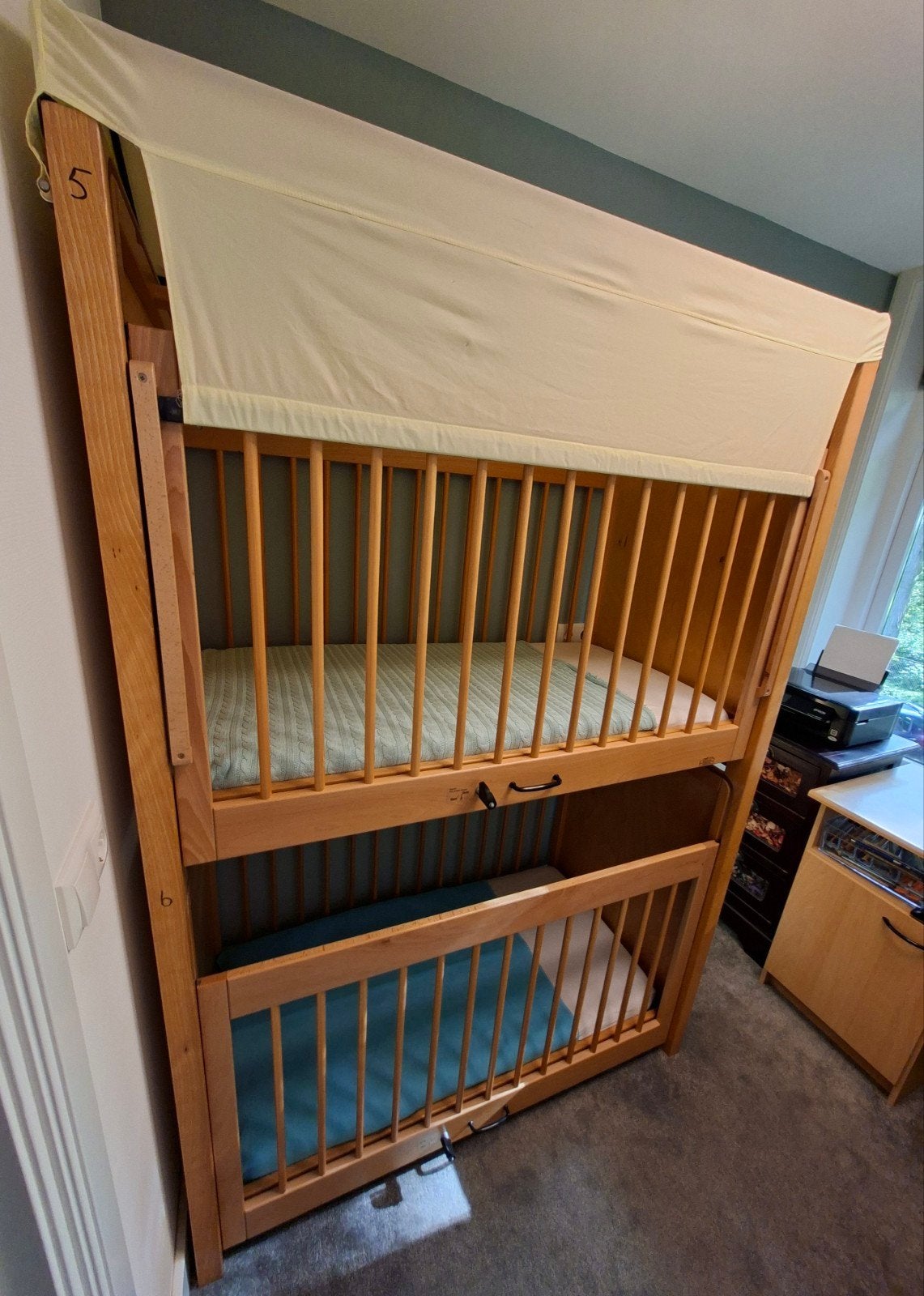 Rolf Duobedje Baby/Peuter Stapelbed - GGD Goedgekeurd, Ophalen, Hoogslaper of Stapelbed, Gebruikt, 70 tot 85 cm