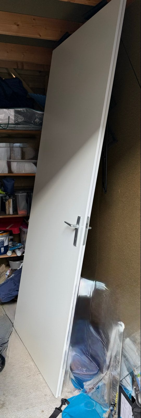 Opdekdeur 93x231,5 links, inclusief klink, Doe-het-zelf en Verbouw, Deuren en Horren, Ophalen, Gebruikt, 80 tot 100 cm, 215 cm of meer