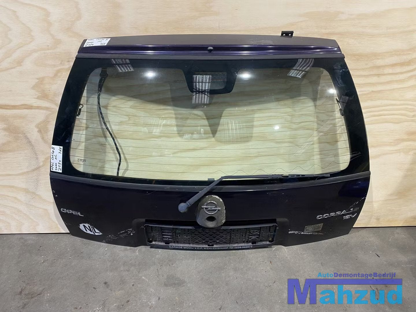 OPEL CORSA B Blauw Z279 Achterklep 1993-1999, Auto-onderdelen, Gebruikt, Deur, Opel Automobile GmbH, Ophalen of Verzenden
