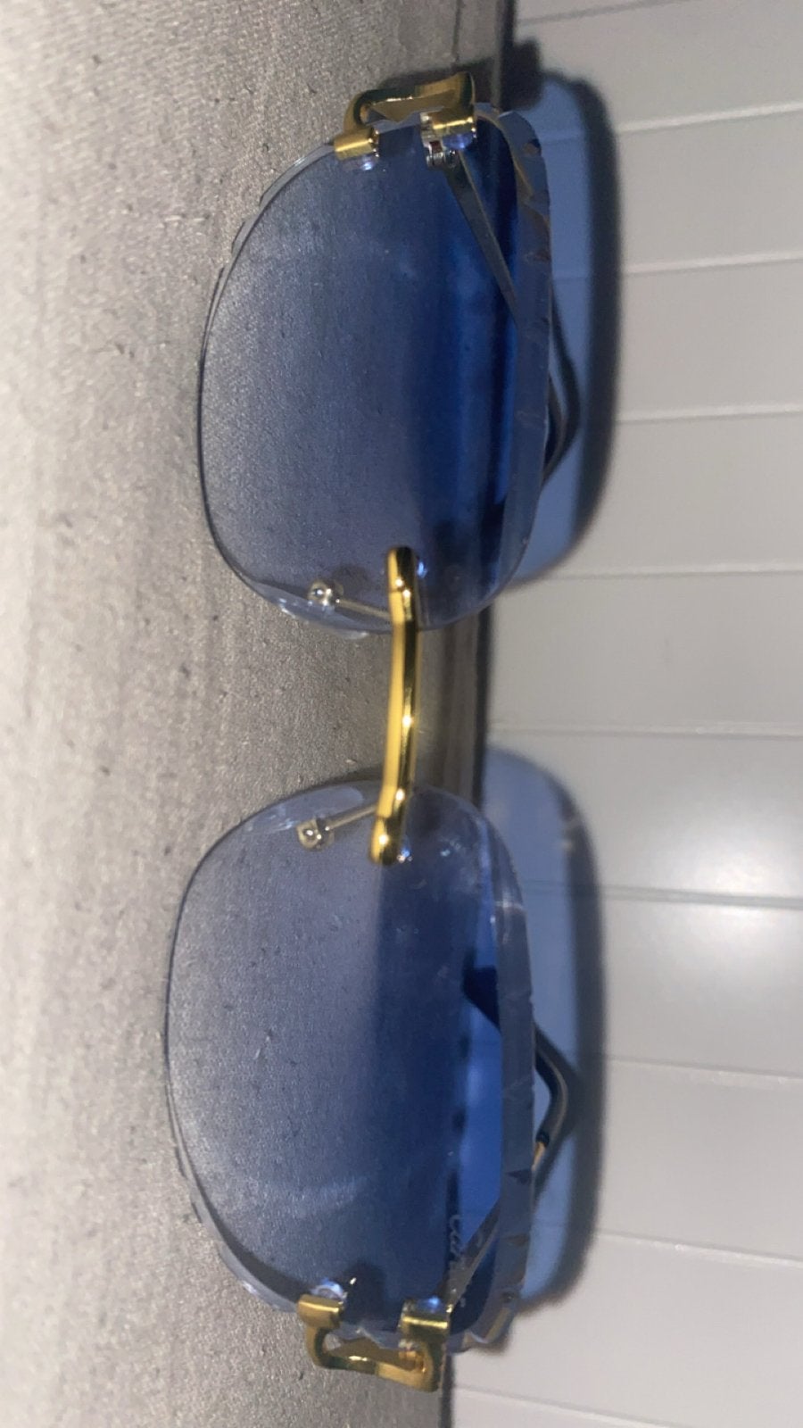 Cartier CT97008 Zonnebril - Goudkleurig met Blauwe Glazen, Sieraden, Tassen en Uiterlijk, Zonnebrillen en Brillen | Heren, Overige merken
