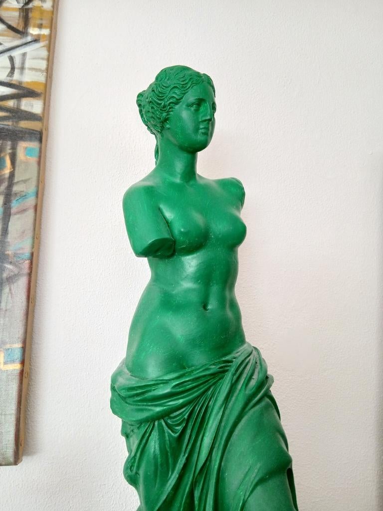 Betonnen Venus van Milo Beeld - 65 cm Groen, Antiek en Kunst, Weerbestendig, Steen of Keramiek, Beeld, Groen