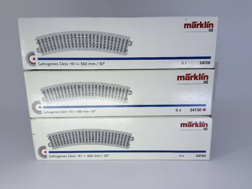 Marklin 24130 - Gebogen rails R1 (18 stuks), Hobby en Vrije tijd, Modeltreinen | H0, Wisselstroom, Gebruikt, Marklin, Rails