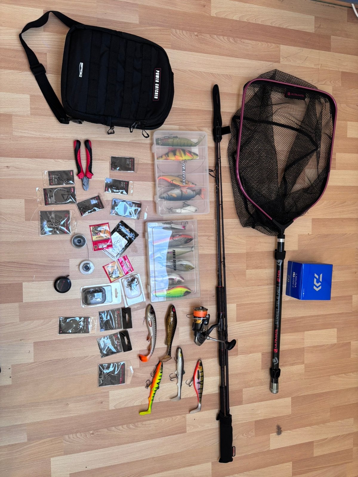 Compleet roofvis/snoek vissset, Watersport en Boten, Hengelsport | Roofvissen, Ophalen of Verzenden, Zo goed als nieuw, Complete set