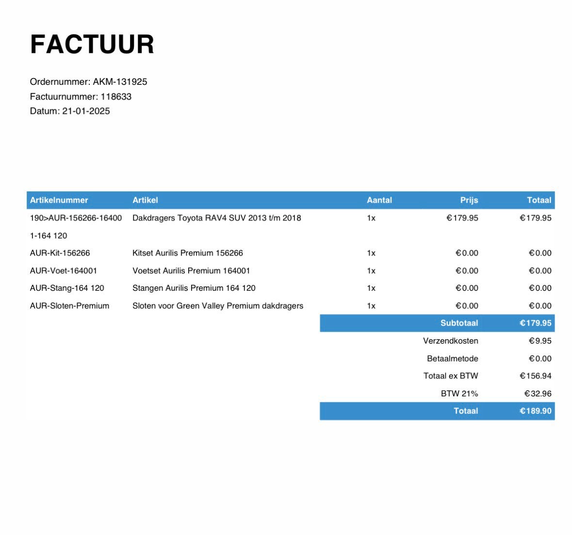 Dakdragers Aurilis Premium – Toyota RAV4 SUV (2013-2018, Auto diversen, Dakdragers, Ophalen, Zo goed als nieuw