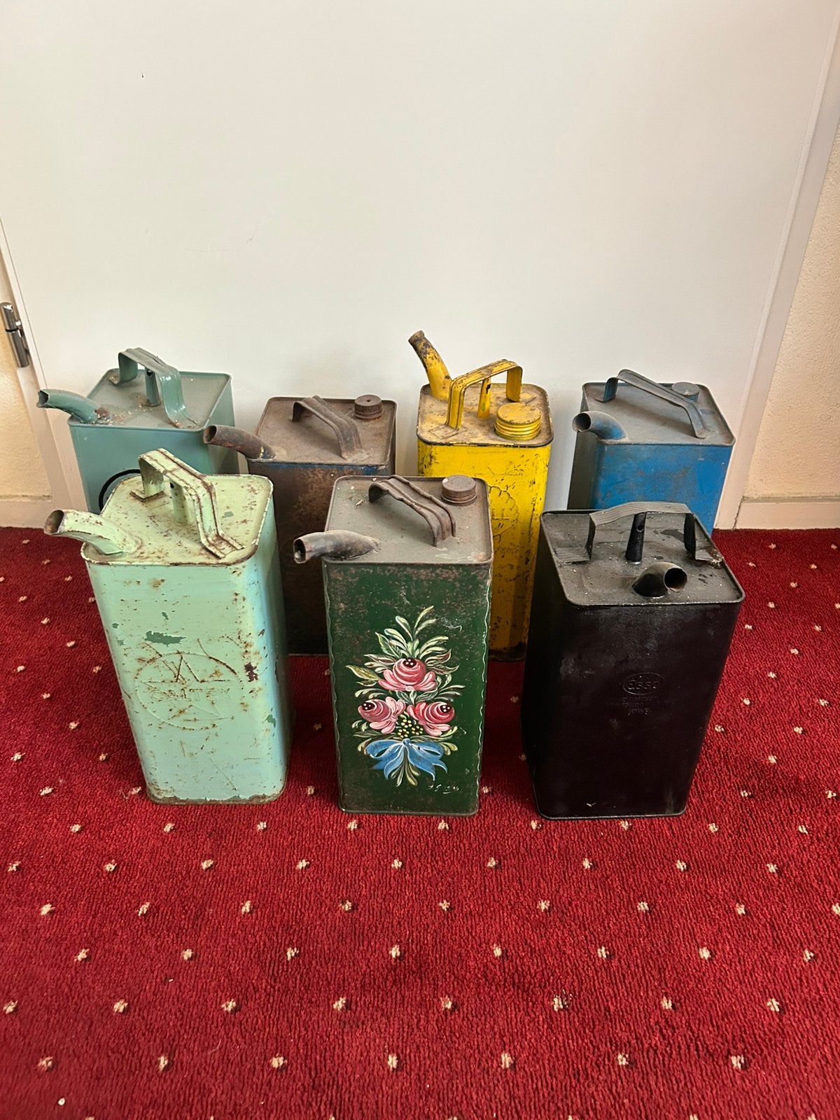 7 verschillen olie- en/of petroleumkan Esso, Shell etc., Ophalen, Gebruikt, Overige