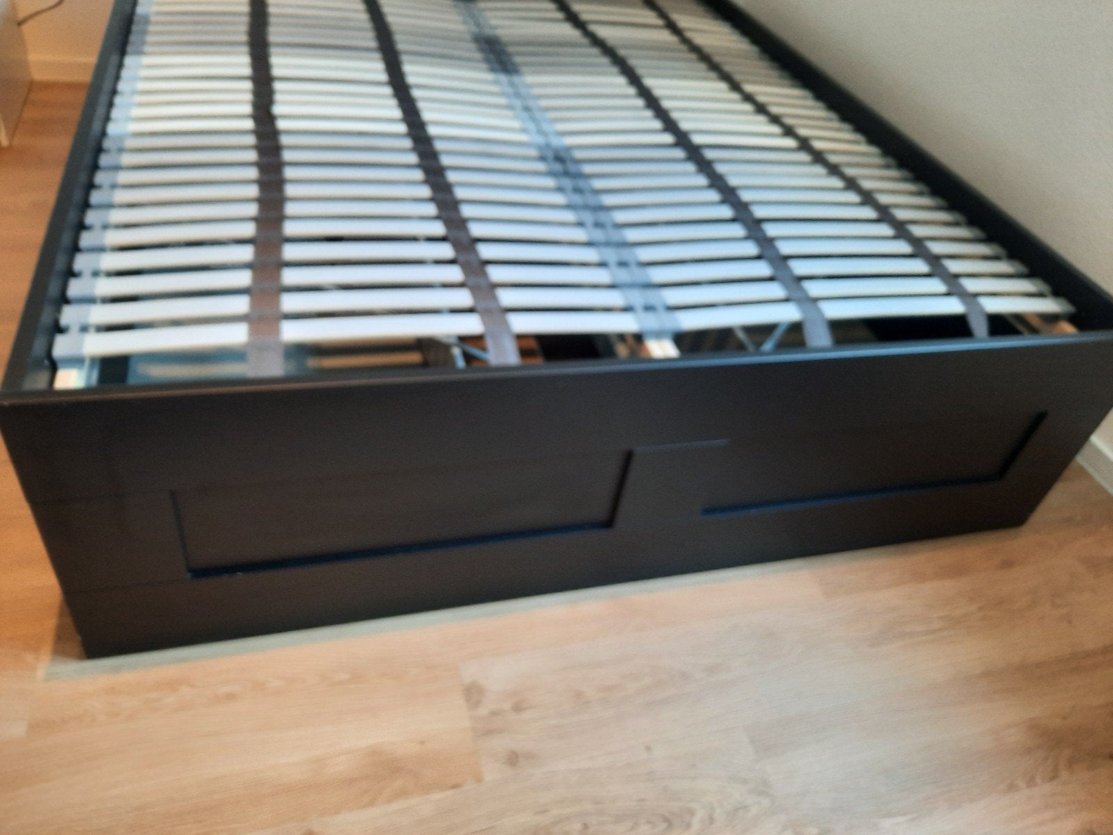 Ikea Brimnes bed 160x200, Ophalen, Gebruikt, Zwart, Tweepersoons