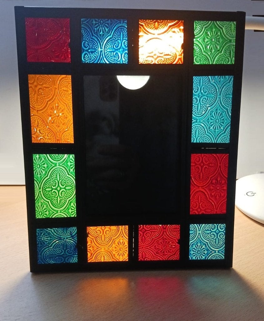 Glas in Lood look fotolijst, Gebruikt, Met glas, Ophalen of Verzenden, Fotolijst