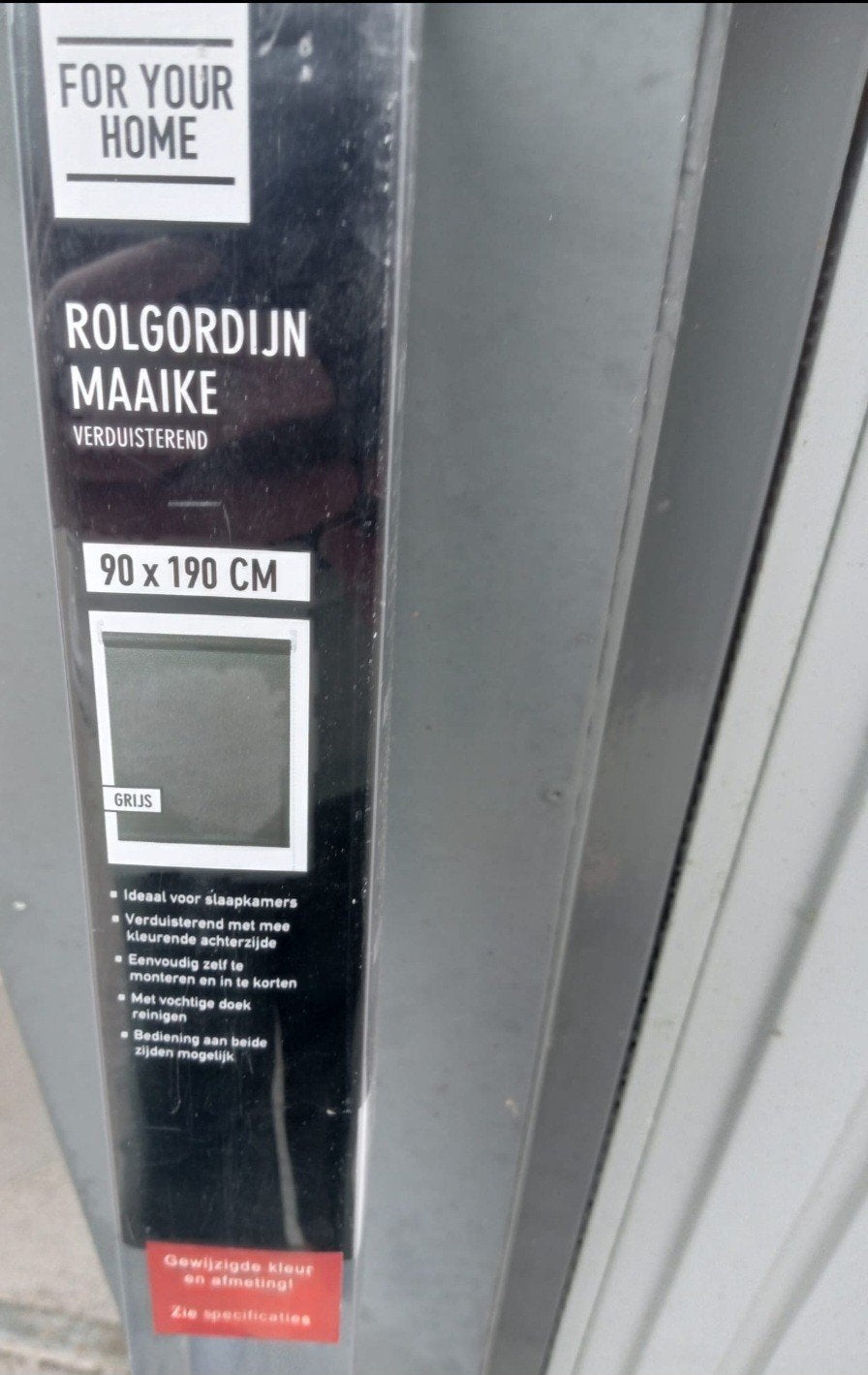 Rolgordijn Maaike Grijs 90x190 cm - Nieuw in verpakking, Ophalen, Verduisterend, Nieuw, Rolgordijn