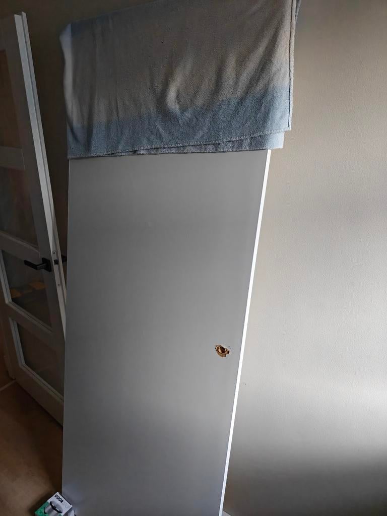 Opdekdeur 78 x 201,5 cm linksdraaiend , RAL9016 gelakt, Ophalen
