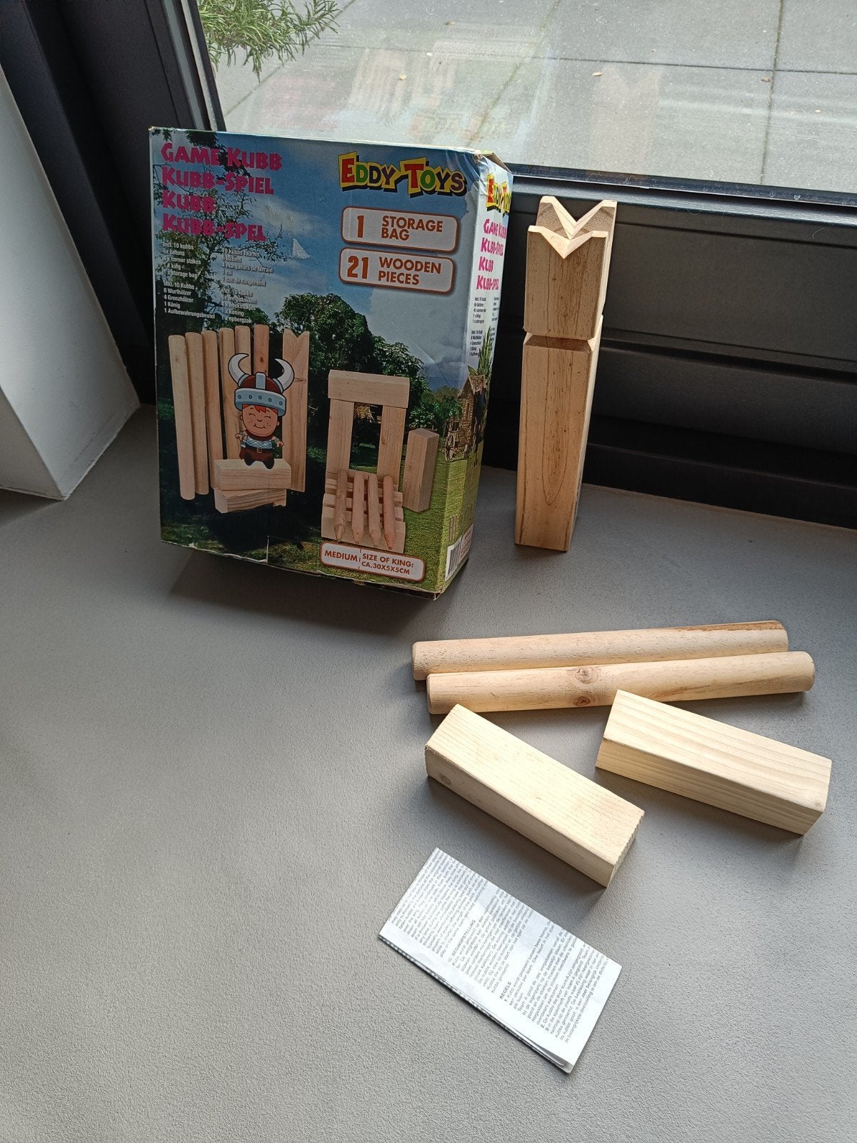 Eddy Toys Kubb spel - Houten buitenspel, Ophalen of Verzenden, Zo goed als nieuw