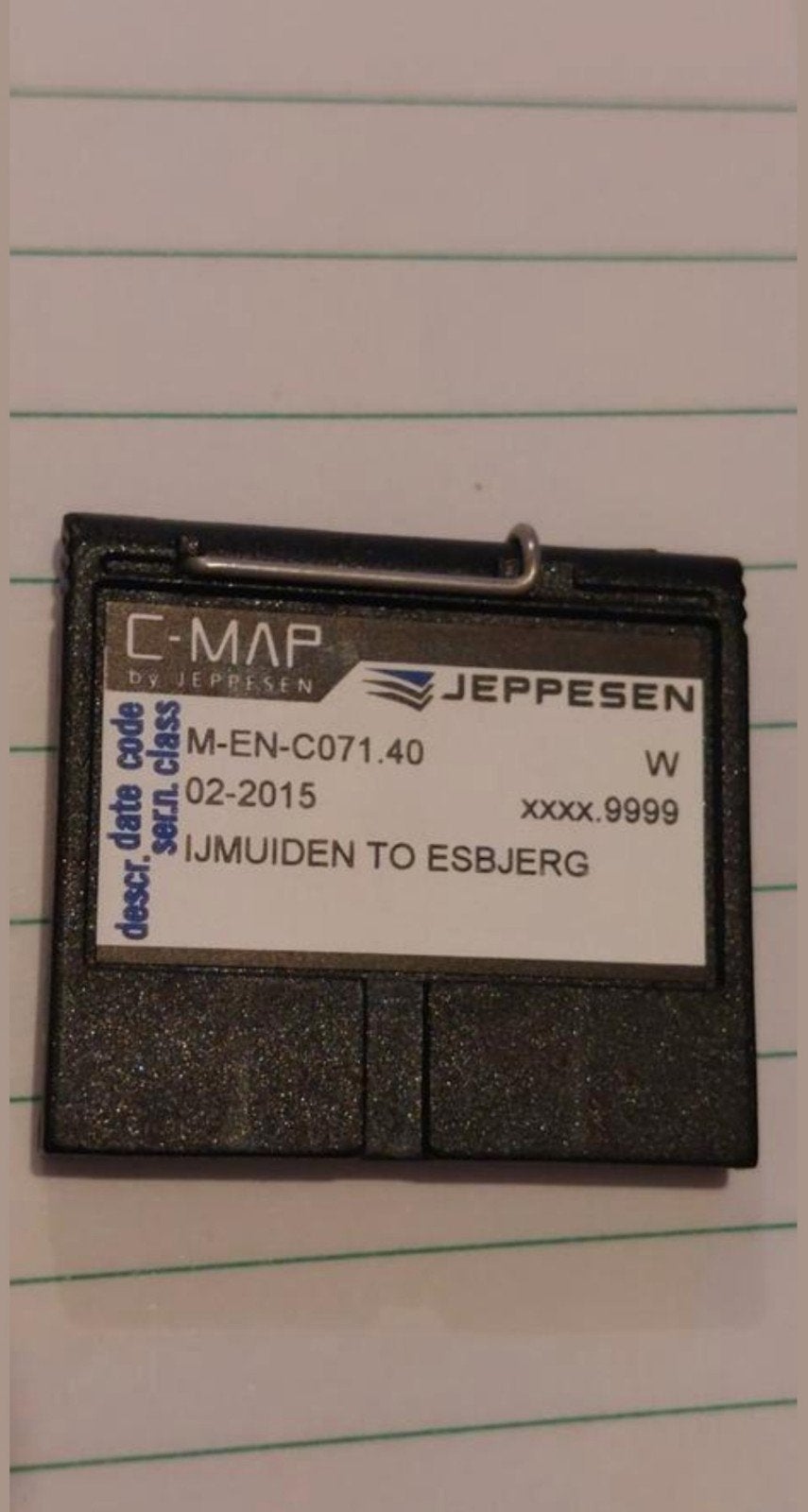 FURUNO C-map kaartje jeppesen IJMUIDEN to ESBJERG.( M-EN-C07, Watersport en Boten, Navigatiemiddelen en Scheepselektronica, Ophalen of Verzenden