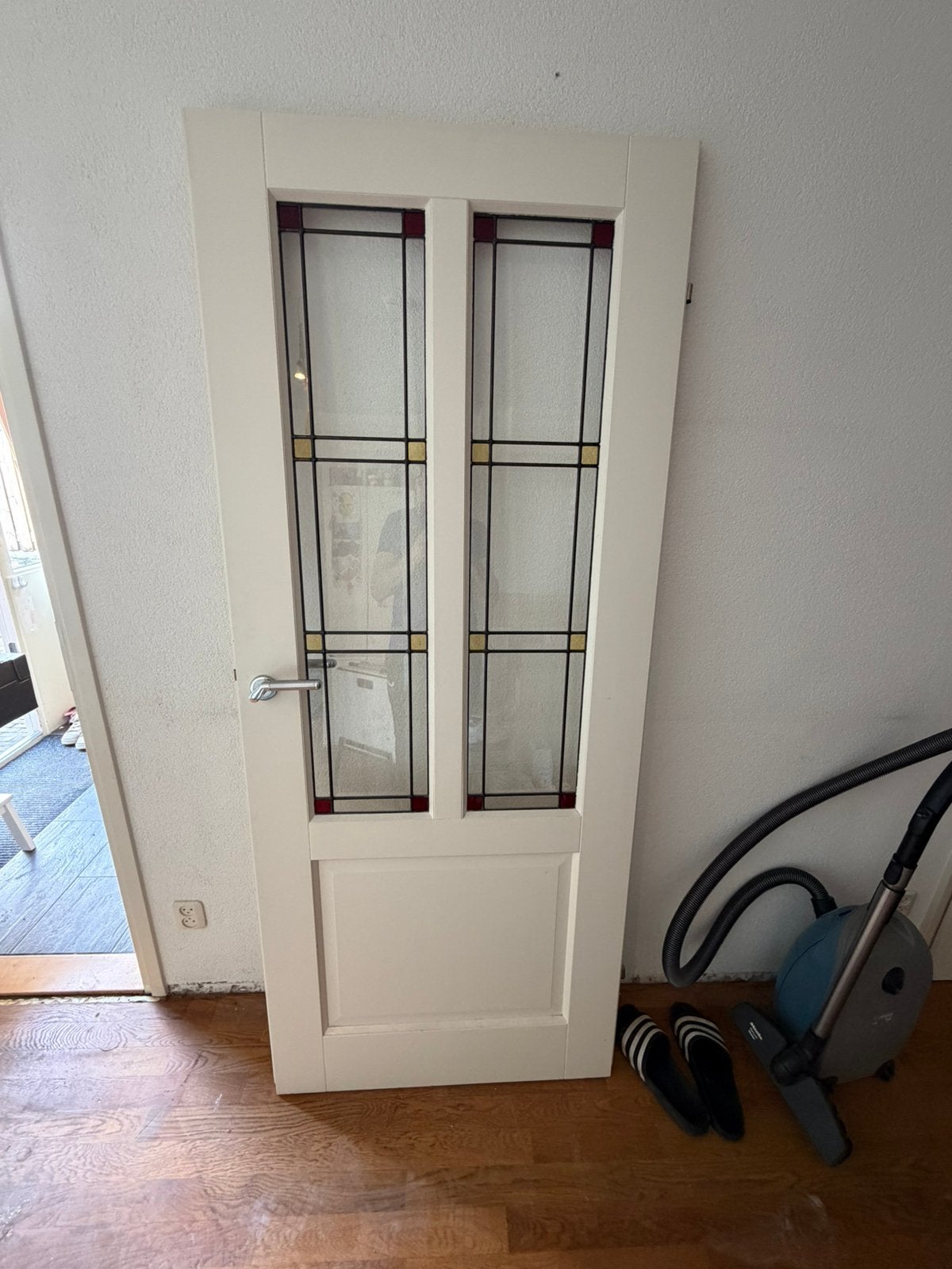Opdek deur glas in lood ., Ophalen, Binnendeur, 200 tot 215 cm, Glas