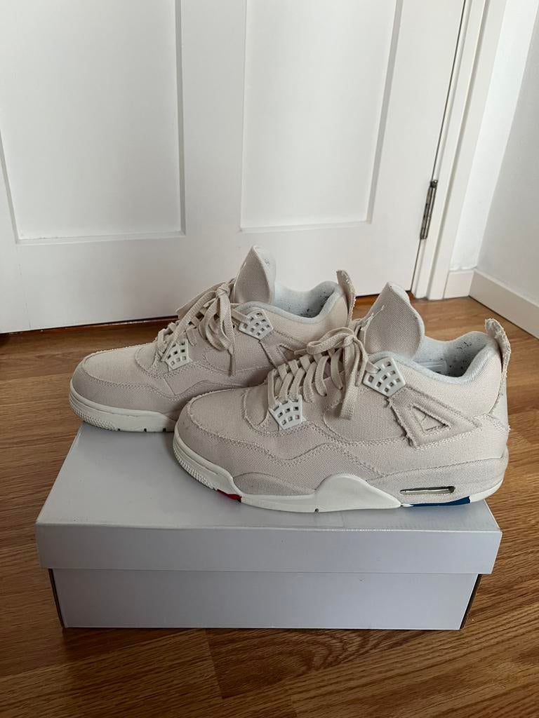 Jordan 4 blank canvas, Beige, Ophalen of Verzenden, Sneakers of Gympen, Zo goed als nieuw
