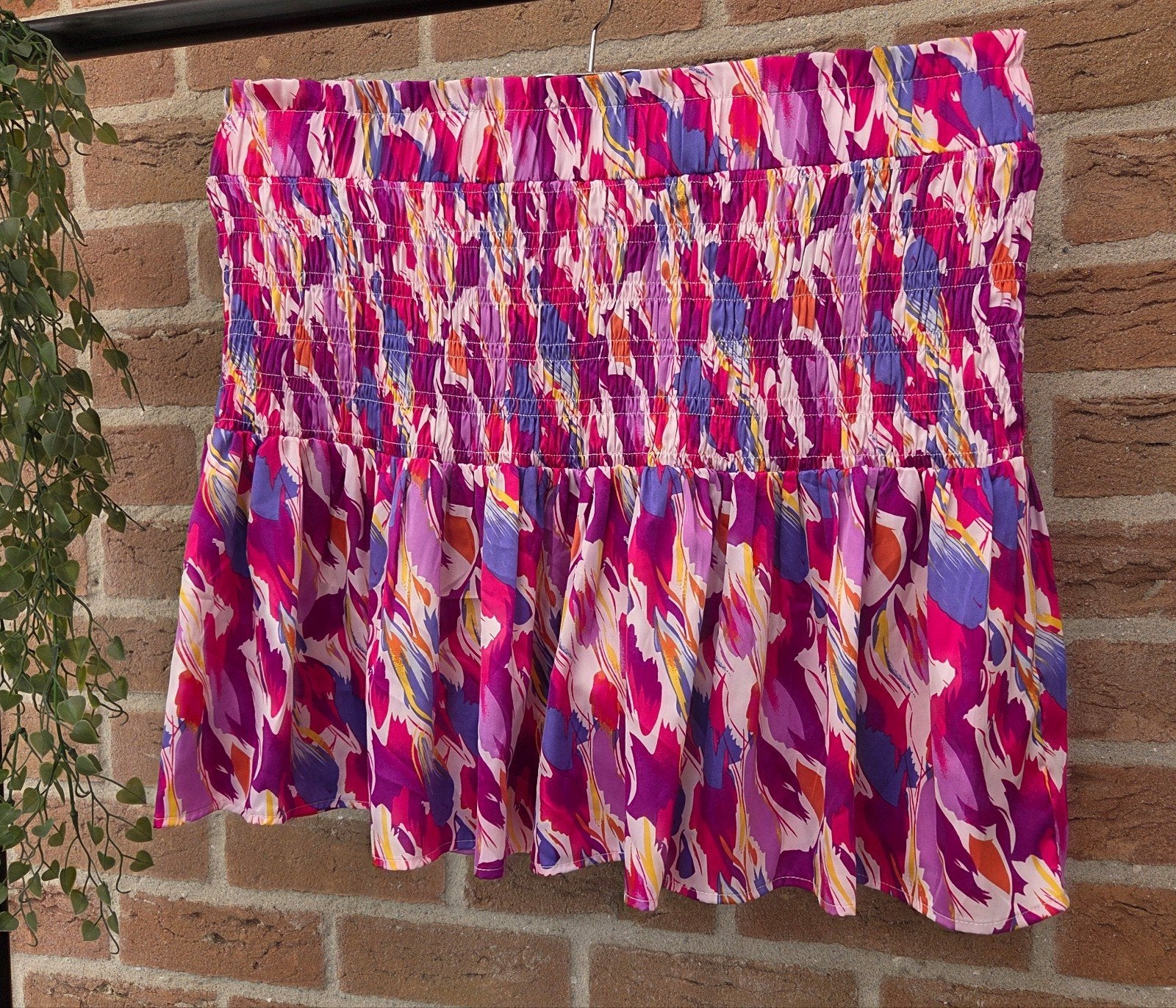 Studio Amaya 'Zizi' Minirok XL - Kleurrijke Abstracte Print, Paars, Maat 46/48 (XL) of groter, Ophalen of Verzenden, Zo goed als nieuw