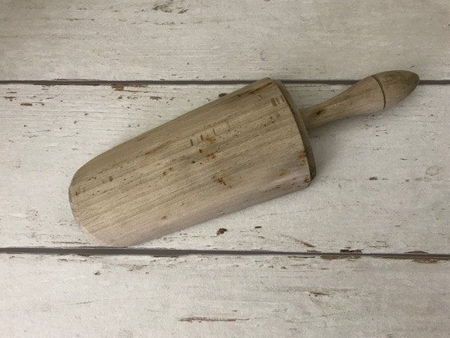 Vintage houten grutters schep uit Frankrijk, Ophalen of Verzenden