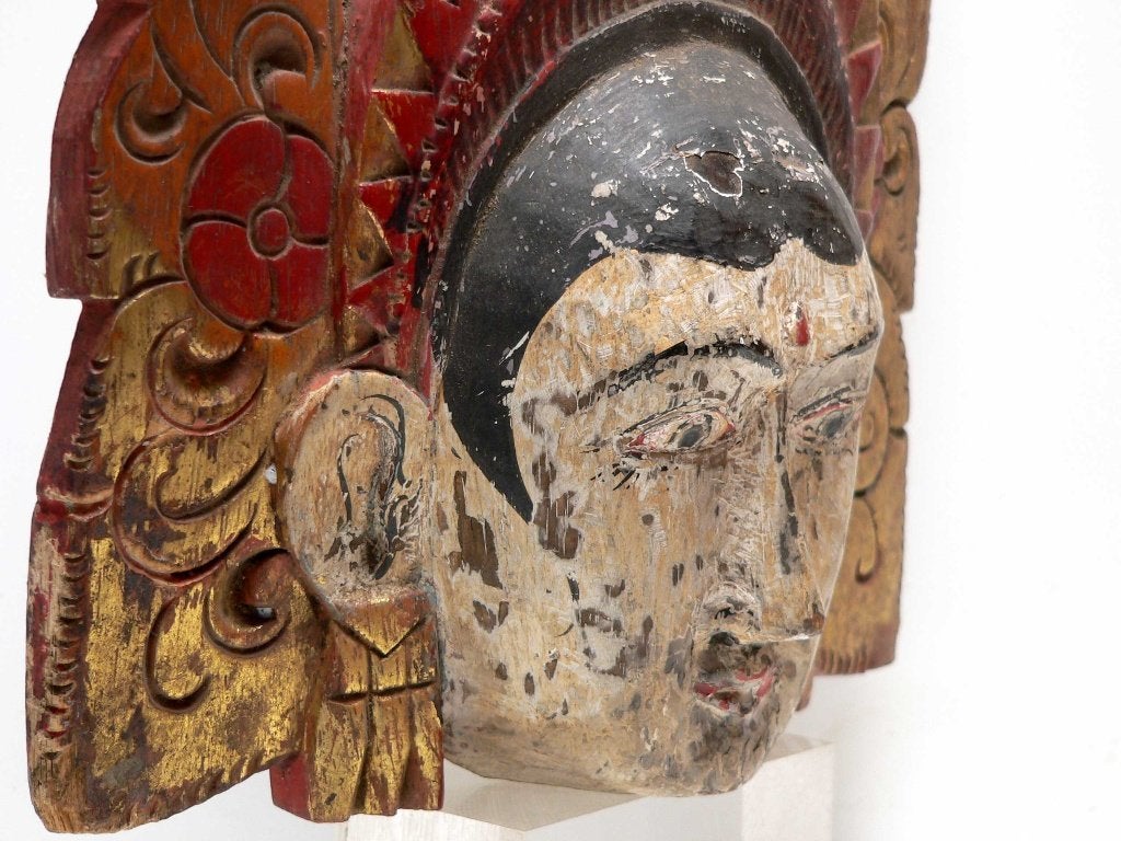 Houten masker MQ1 Bali (Indonesie) beeld decoratie kunst, Ophalen of Verzenden