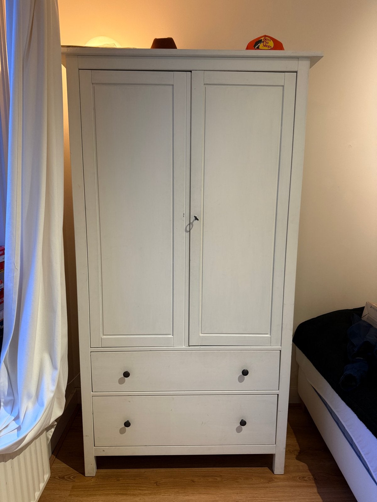 Ikea Hemnes Witte kledingkast met lades en hangruimte, Ophalen, Gebruikt, 50 tot 100 cm, Met lade(s)