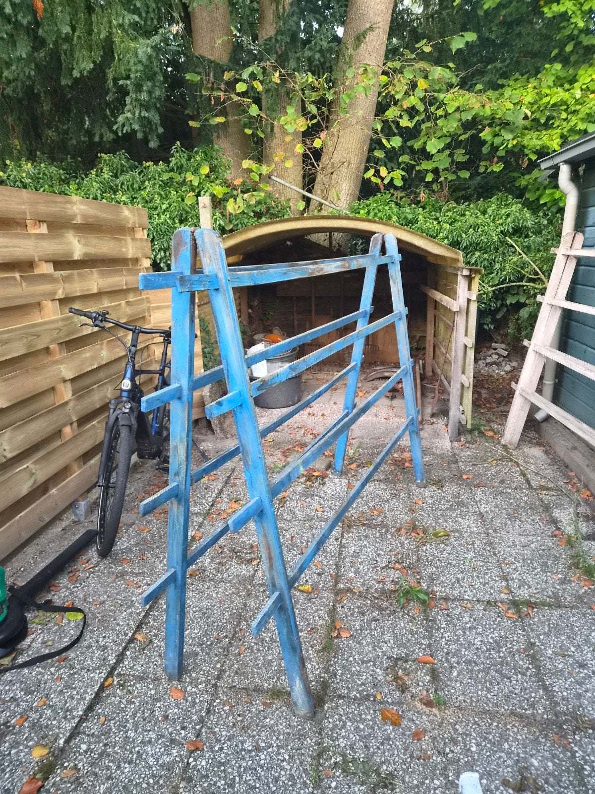 Stevig blauw wasrek - Ideaal voor buiten, Ophalen of Verzenden, Gebruikt, Wasrek