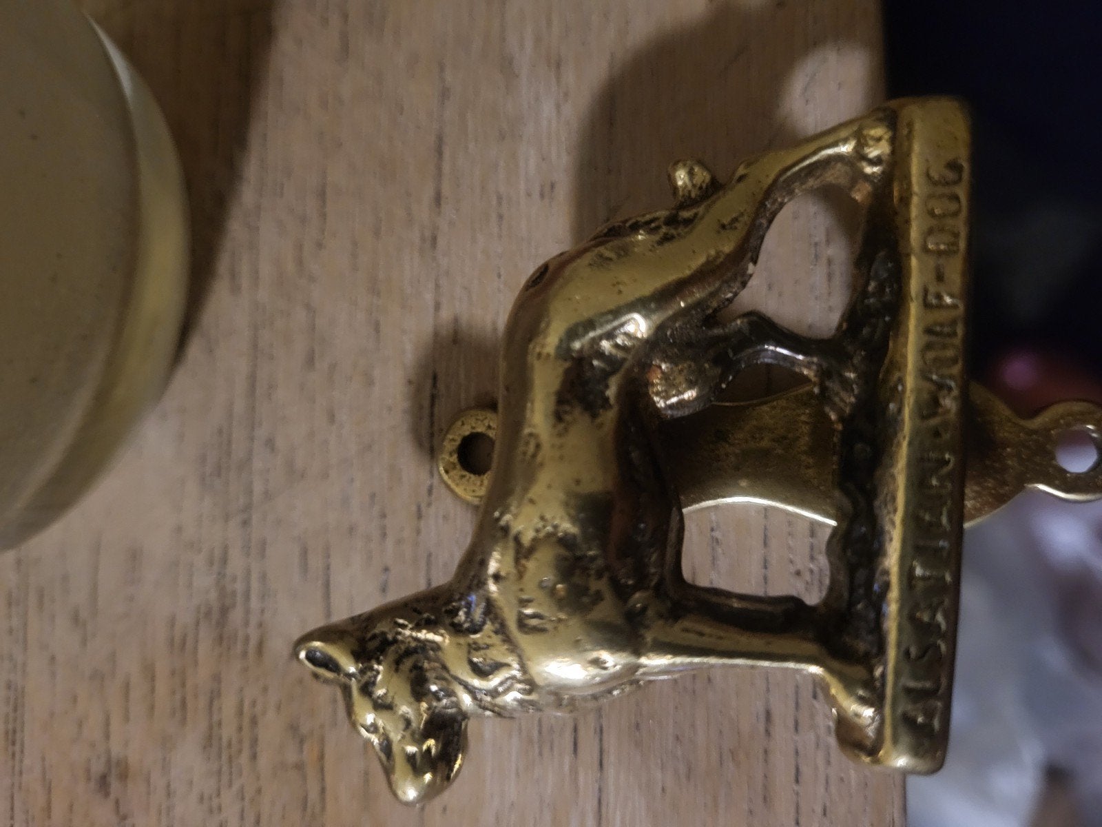Vintage Messing Duitse Herder Flesopener, Ophalen of Verzenden
