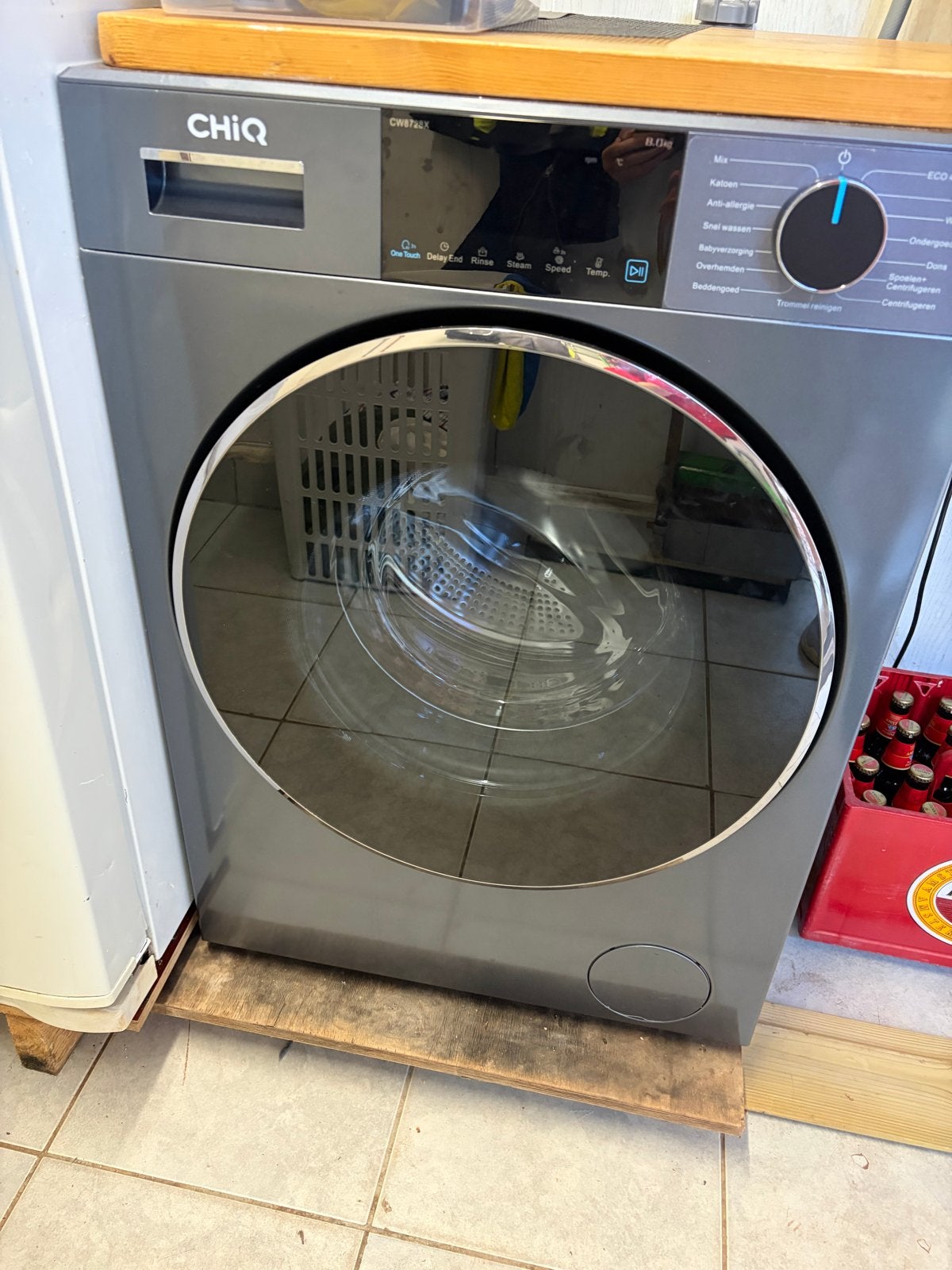 CHiQ CW8728X Wasmachine 8kg - Zo goed als nieuw, Witgoed en Apparatuur, Wasmachines, Ophalen, Zo goed als nieuw, 85 tot 90 cm