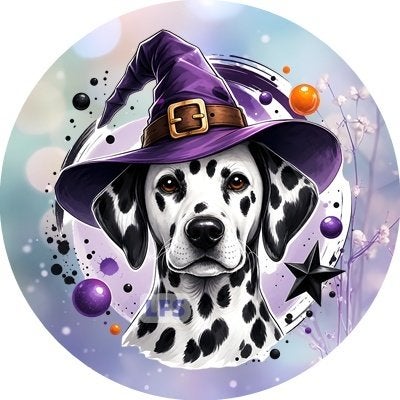 lf58 icing frosting dalmatier heks 20cm eetbare taart print, Ophalen of Verzenden, Nieuw, Taarten, Versiering