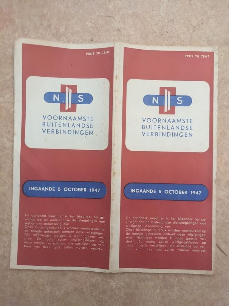 NS spoorboekje buitenland - 5 oct 1947, Ophalen of Verzenden, Trein, Overige typen