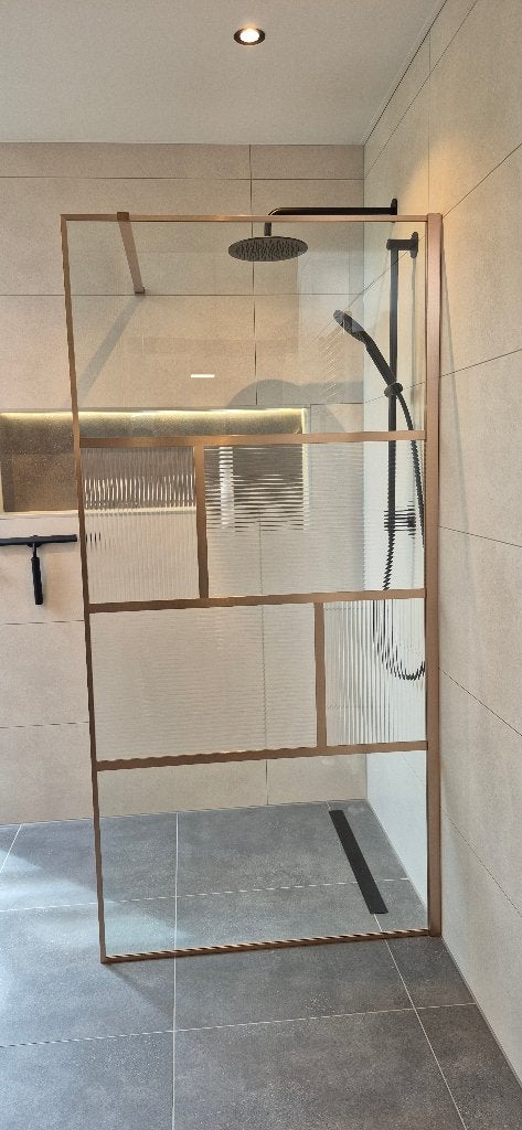 Novellini H Art Inloopdouche 100cm brushed rose gold, Ophalen, Nieuw, Glas, Douche