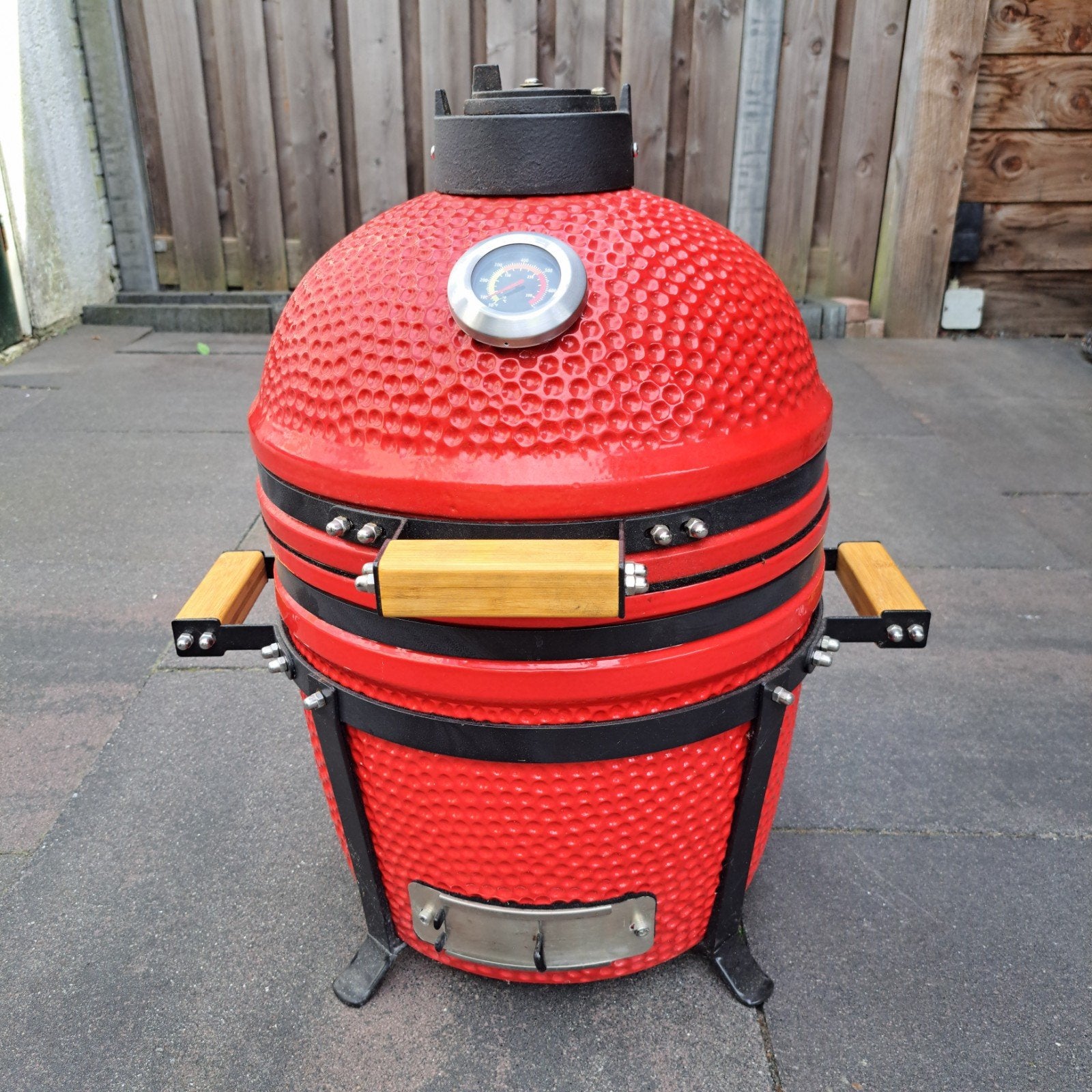 Kamado BBQ - Rood Keramische Grill met Thermometer, Tuin en Terras, Barbecue-accessoires, Ophalen, Gebruikt, Onbekend