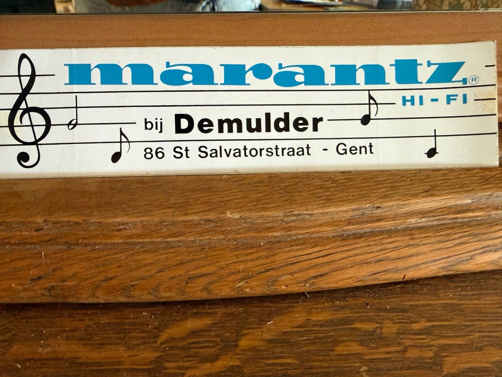 Vintage Marantz Hi-Fi Reclamebord Demulder Gent, Ophalen of Verzenden, Zo goed als nieuw, Merk