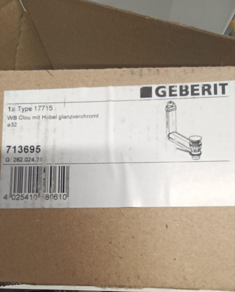 Geberit Clou Wastafelafvoer met Hendelbediening Nieuw, Ophalen of Verzenden, Nieuw, Chroom, Wastafel