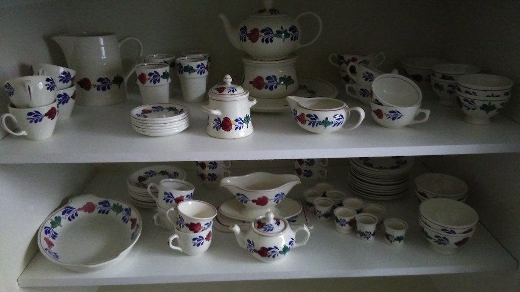 Boerenbont servies - 104 items - Compleet servies, Ophalen, Gebruikt, Aardewerk, Compleet servies