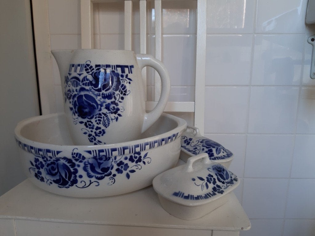 wasstel in blauw wit, Antiek en Kunst, Ophalen of Verzenden