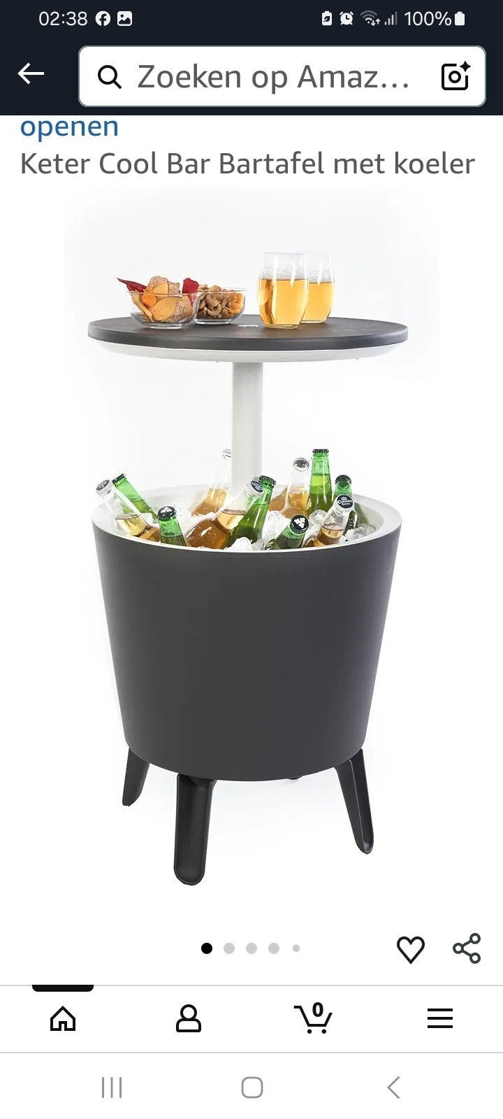 Keter Cool Bar Bartafel met koeler, Ophalen