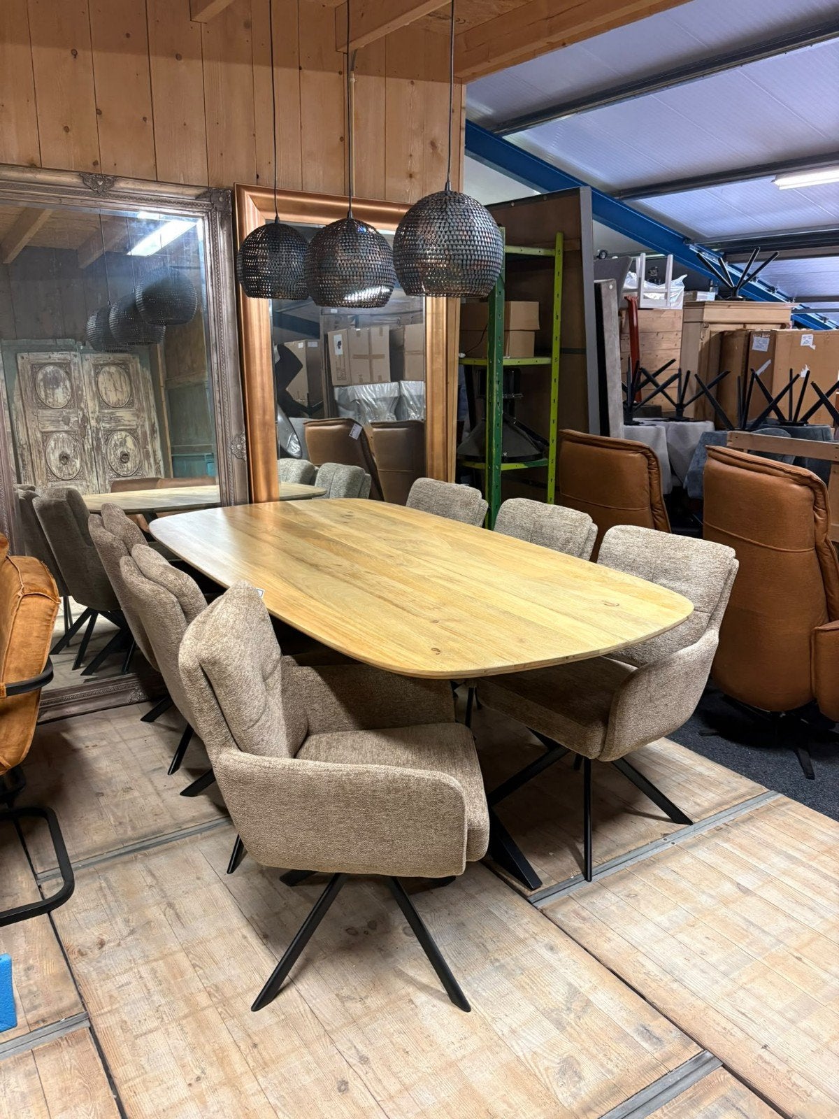Prachtige Eetkamersets Mango Houten Tafels en  mooie stoelen, Ophalen of Verzenden