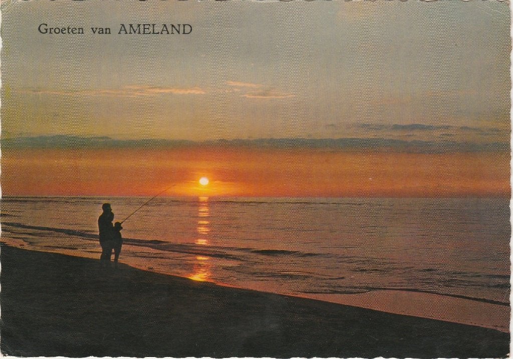 AMELAND Avond Groeten, Verzamelen, Ansichtkaarten | Nederland, Verzenden, 1960 tot 1980, Gelopen, Waddeneilanden
