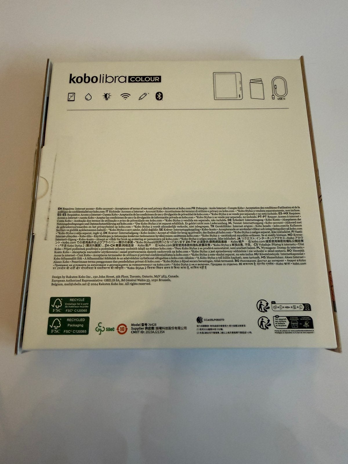 Kobo Libra Colour Wit | Doos | Sleepcover | Als Nieuw, Verzenden, Kobo, Kobo, Zo goed als nieuw