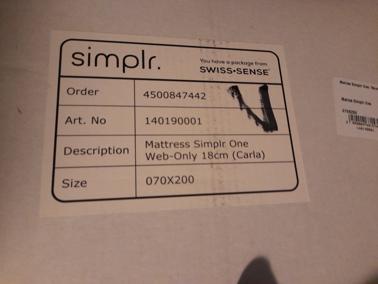 2 matrassen 70x200 simplr, Huis en Inrichting, Ophalen, Nieuw, Matras, 200 cm