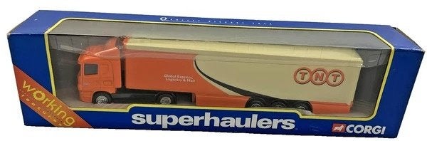 Corgi Superhaulers vrachtwagen Scania box trailer TNT metaal, Coolsingel 104, 3011 AG Rotterdam, Netherlands, Verzenden, Groter dan 1:32