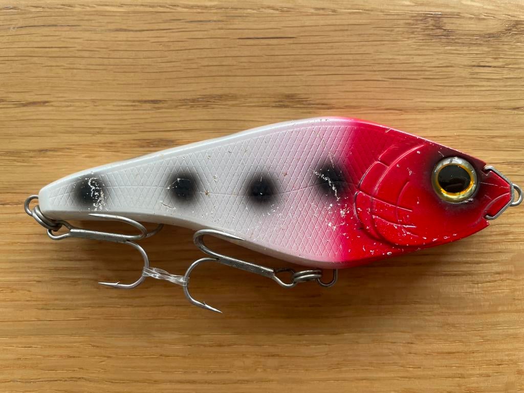 Te koop: Spro Rapper 128SSP (kleur: Dotted Red Hed), Watersport en Boten, Ophalen of Verzenden, Gebruikt, Overige typen