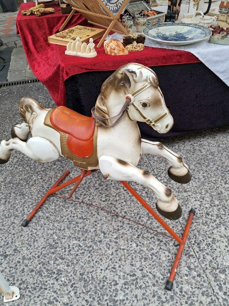 oud blikken hobbelpaard jaren '40, Verzenden, Gebruikt