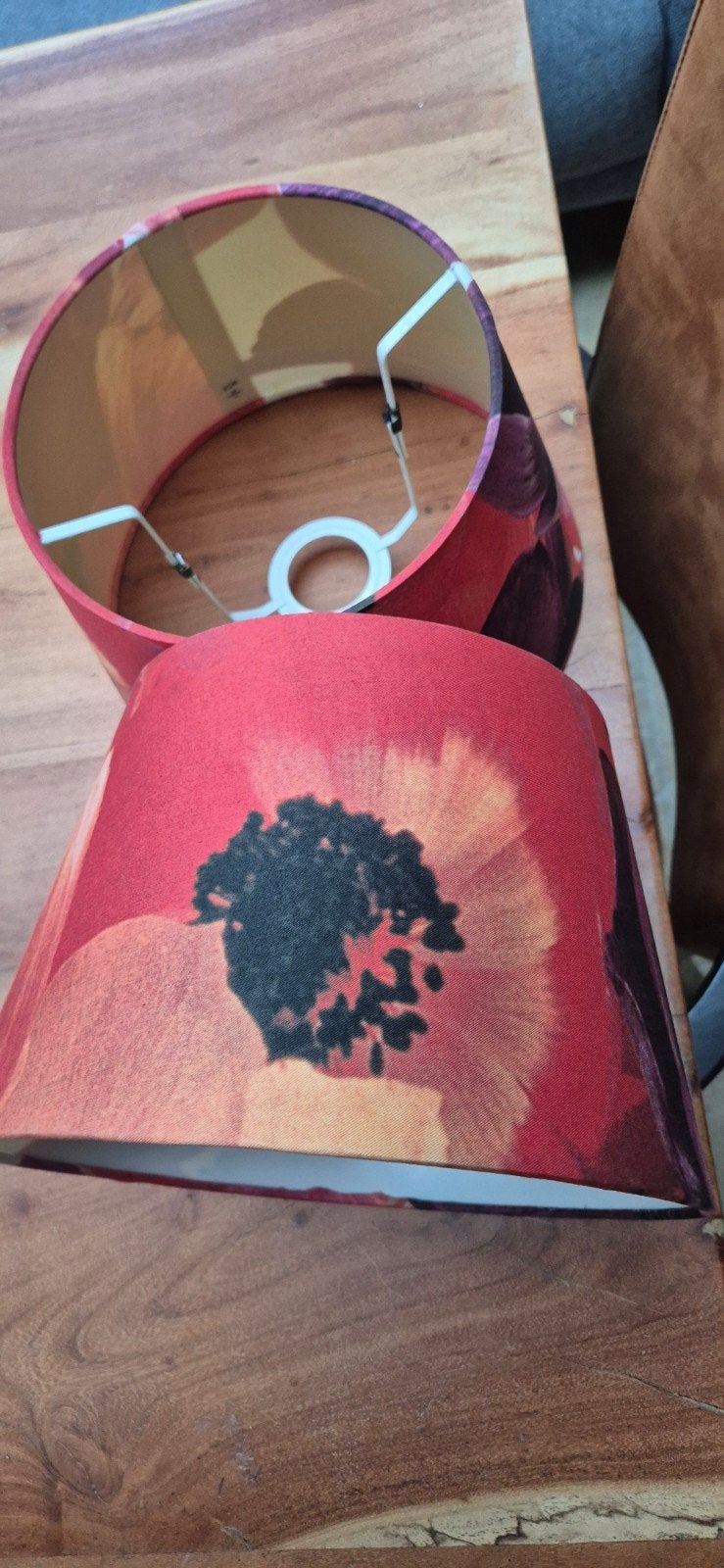 Rode lampenkap met vrolijke bloemenprint, Ophalen of Verzenden, Zo goed als nieuw