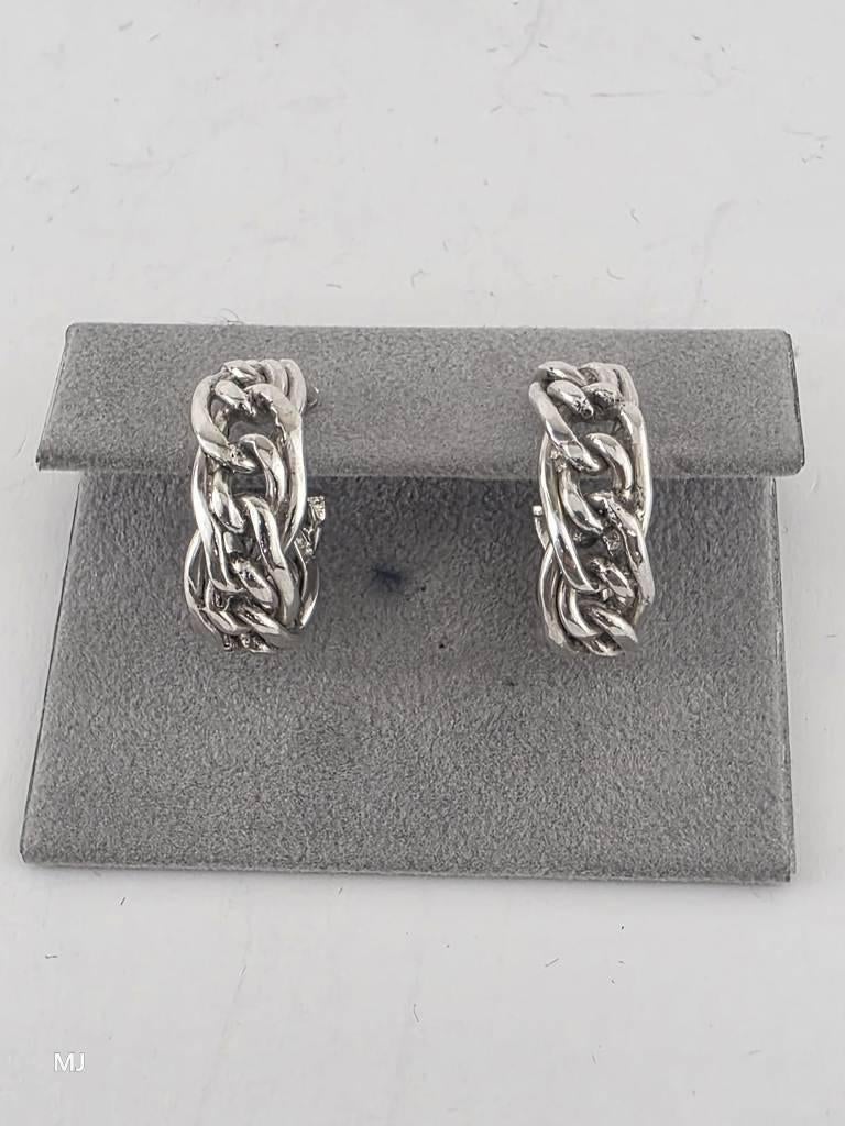 Zilveren half creolen                                   Z145, ., Ophalen of Verzenden, ., Zilver