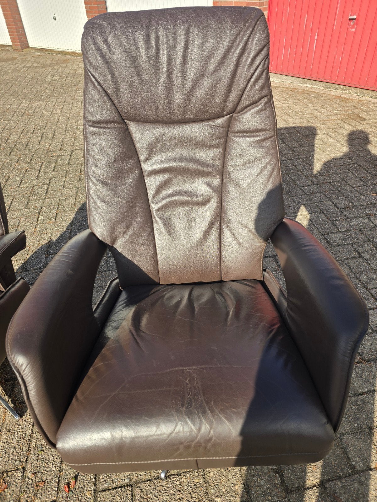 Leren relaxfauteuils - Dames en Heren model, Ophalen, Gebruikt, Modern, Comfort, 75 tot 100 cm