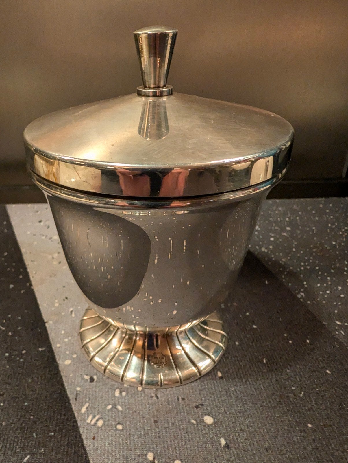 Verzilverde theebus Empire-stijl Douwe Egberts H. Hooijkaas, Ophalen of Verzenden
