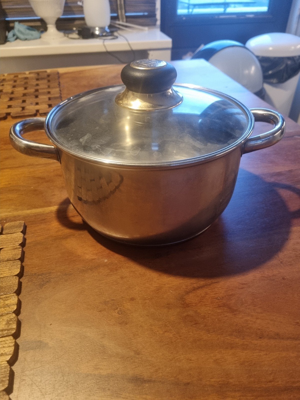 Roestvrijstalen Kookpan met Glazen Deksel - 24 Karaat Gold, Ophalen of Verzenden, Gebruikt, Rvs, Kookpan
