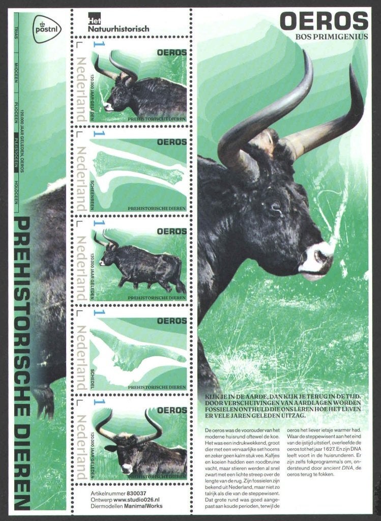 Postzegels Prehistorische dieren: Oeros, Ophalen of Verzenden, Na 1940, Postfris