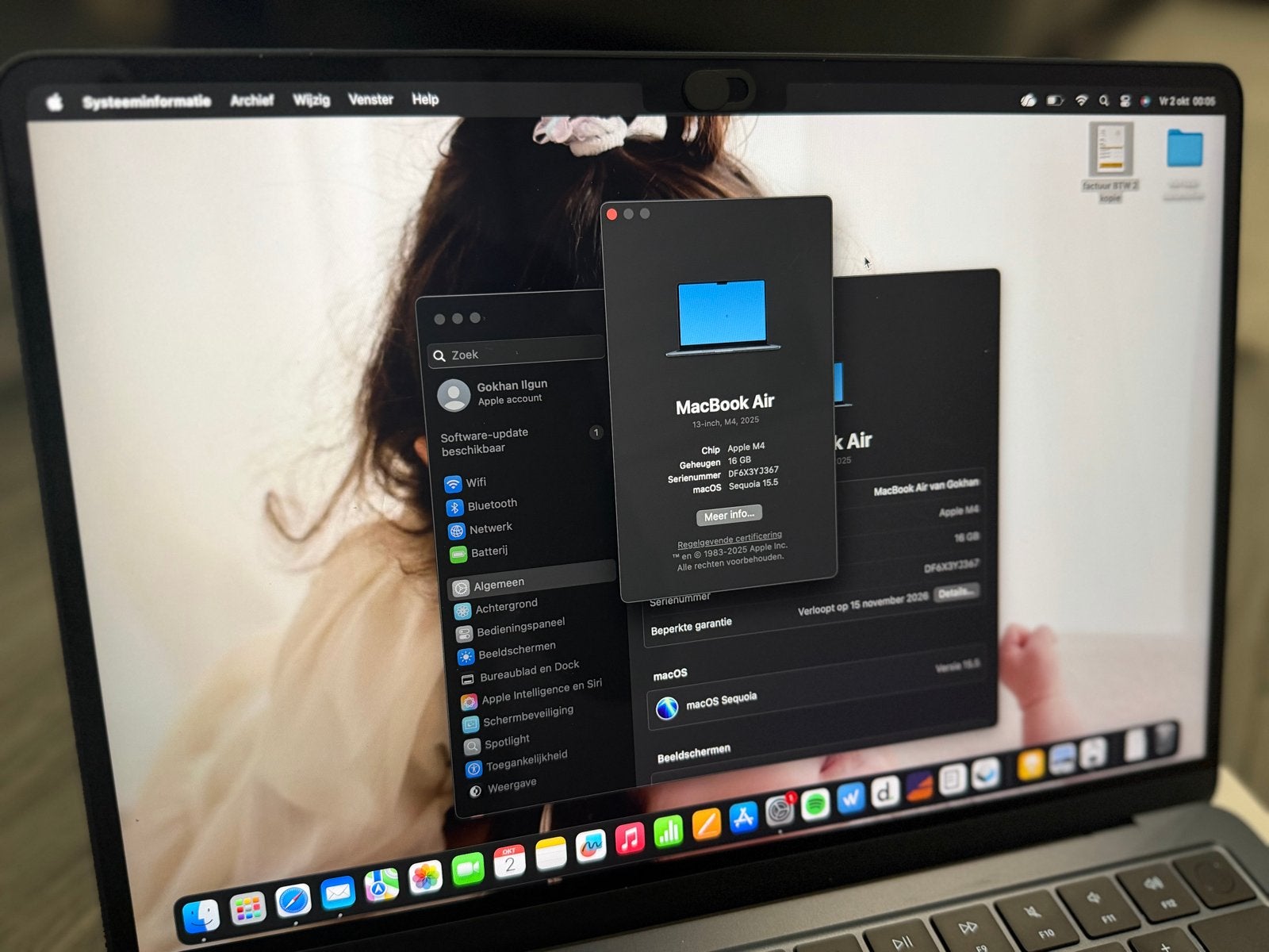 Foto 5 van MacBook Air 13 inch M4 256GB ZO GOED ALS NIEUW